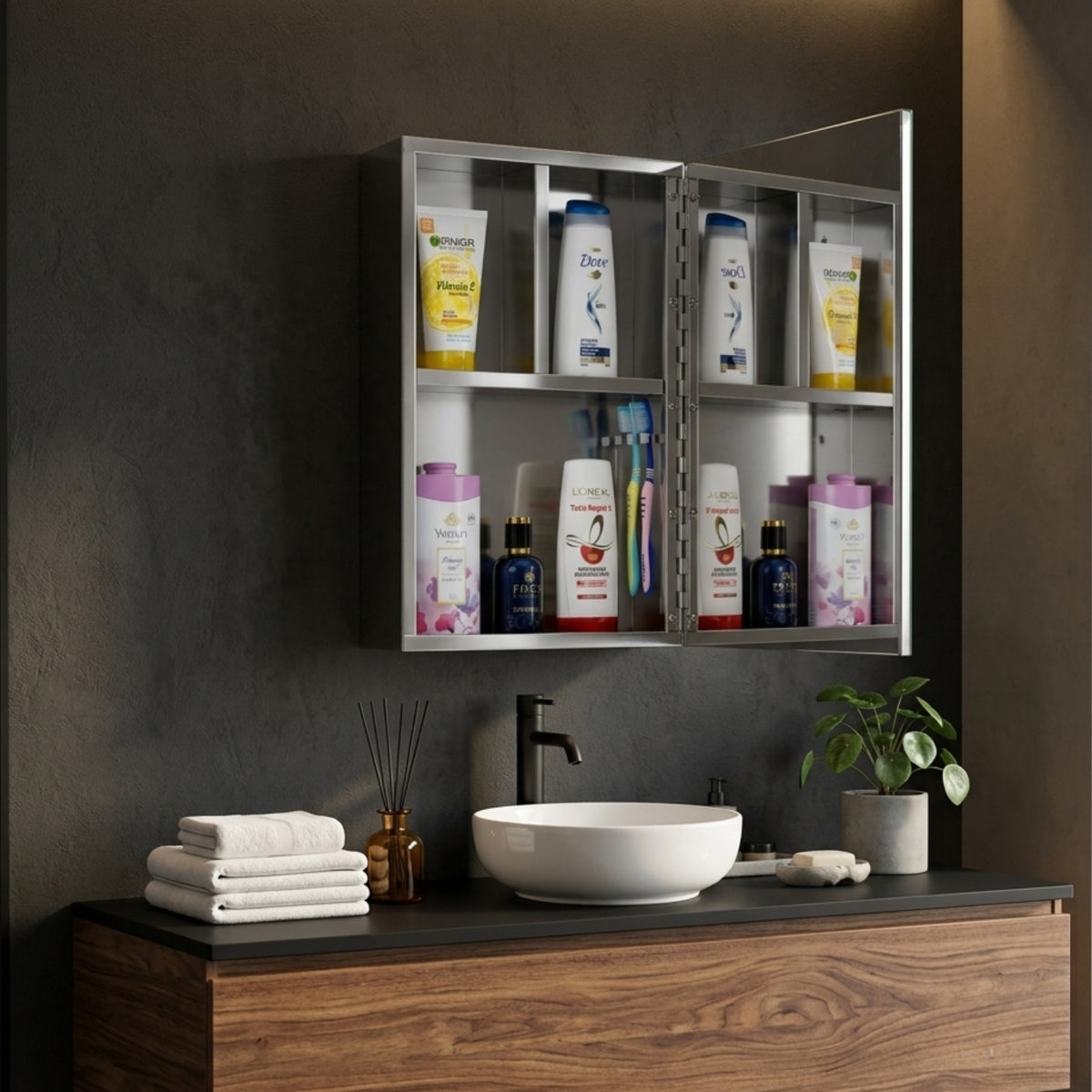 MIRROR CABINET 14X20 SS